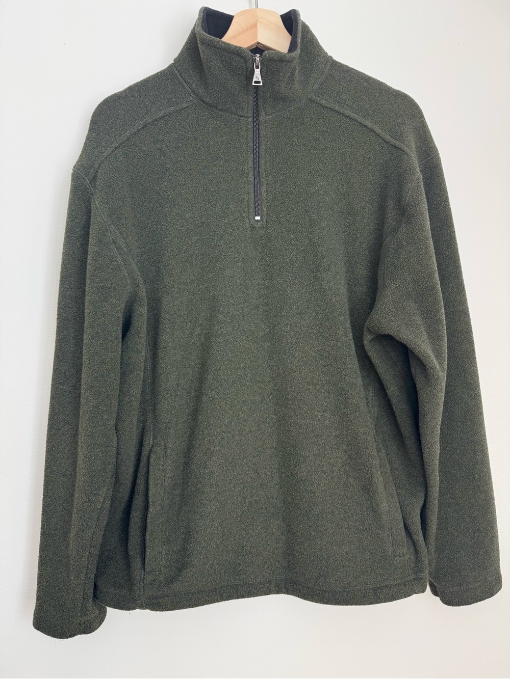 St. John's Bay Olive Green Half-Zip Fleece Pullover